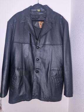 Phase 2 Unisex 100% Leather Jacket L 90s Grunge Punk Moto Biker Rave Festival